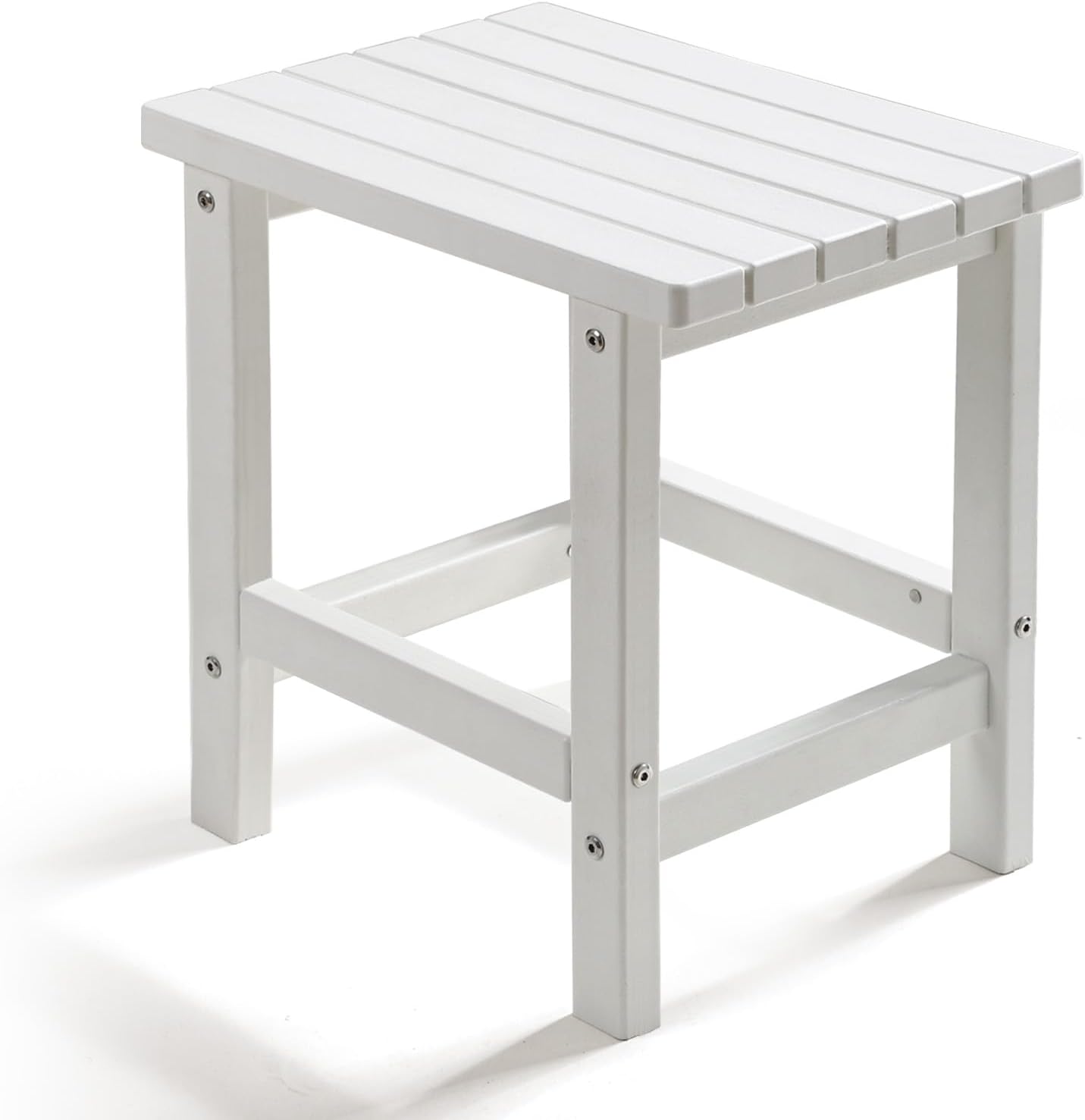 PASAMIC Adirondack Square Side Table, HDPE Outdoor Side Tables, Weather Resistant End Table for Patio, Backyard, Pool, Indoor Companion, Beach, Easy Maintenance (Black)