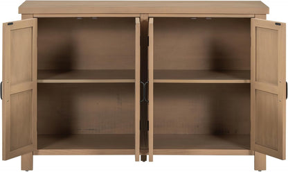 Ball & Cast 51" Farmhouse 4-Doors Storage Sideboard Buffet Cabinet w/Adjustable Shelves & Retro Handle, Wooden Coffee Accent Cabinet Console Table for Entryway Kitchen Dining Living, Natural