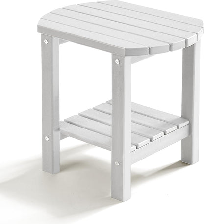 PASAMIC Adirondack Square Side Table, HDPE Outdoor Side Tables, Weather Resistant End Table for Patio, Backyard, Pool, Indoor Companion, Beach, Easy Maintenance (Black)