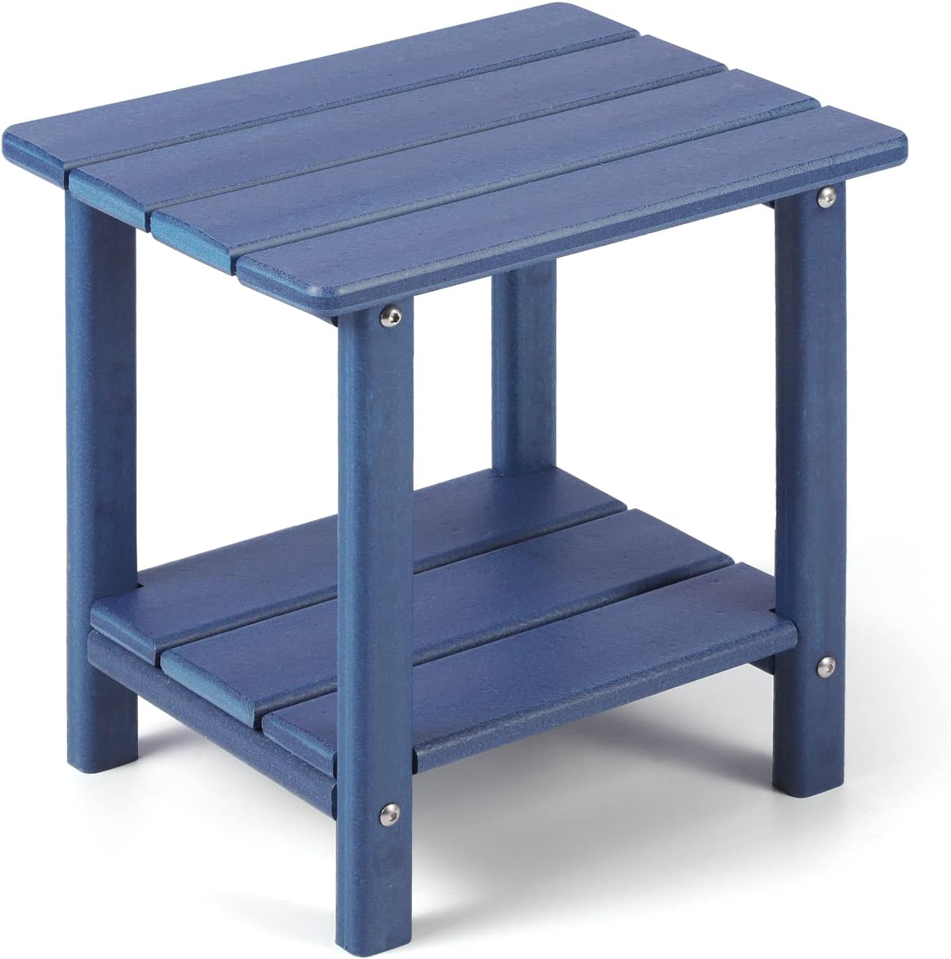 Adirondack Outdoor Side Table, 2-Tier Sturdy Patio End Table Weather Resistant, 16.5" Solid Side Table for Patio, Pool, Porch