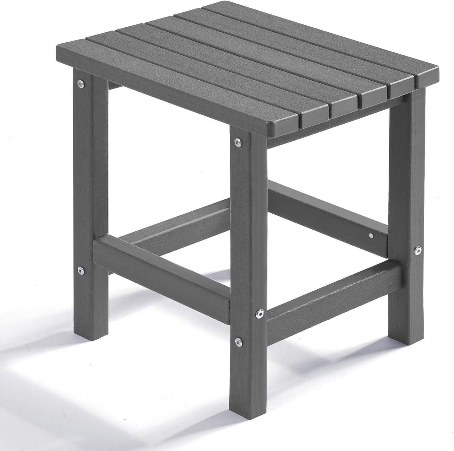 PASAMIC Adirondack Square Side Table, HDPE Outdoor Side Tables, Weather Resistant End Table for Patio, Backyard, Pool, Indoor Companion, Beach, Easy Maintenance (Black)