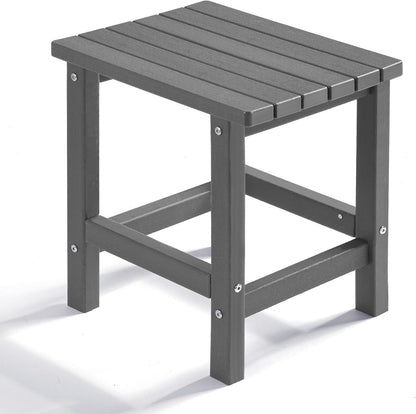 PASAMIC Adirondack Square Side Table, HDPE Outdoor Side Tables, Weather Resistant End Table for Patio, Backyard, Pool, Indoor Companion, Beach, Easy Maintenance (Black)