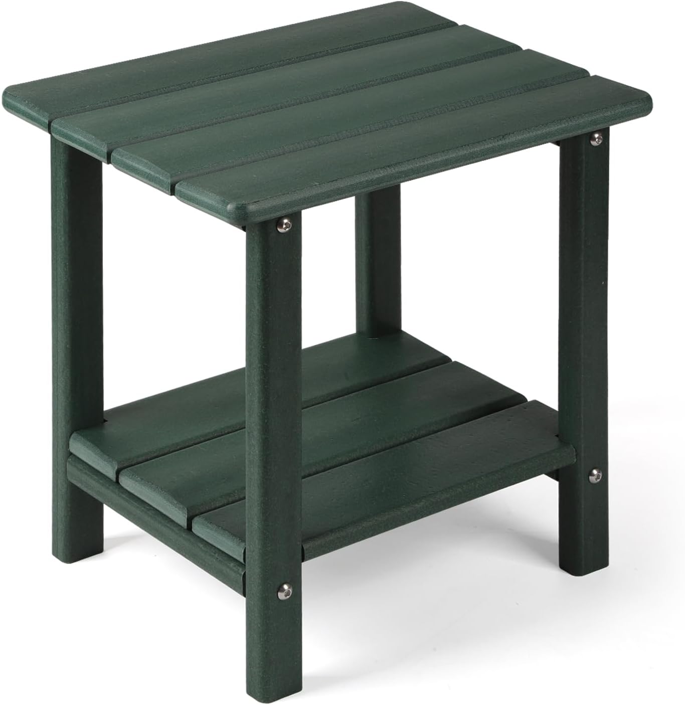 Adirondack Outdoor Side Table, 2-Tier Sturdy Patio End Table Weather Resistant, 16.5" Solid Side Table for Patio, Pool, Porch