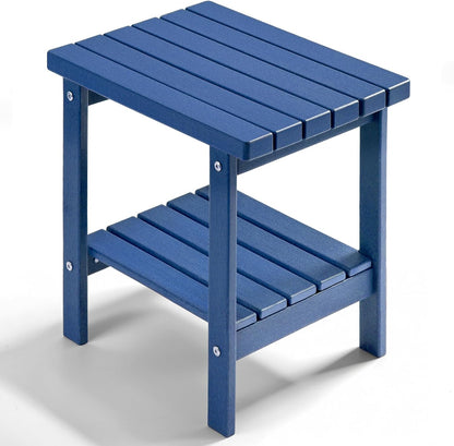 PASAMIC Adirondack Square Side Table, HDPE Outdoor Side Tables, Weather Resistant End Table for Patio, Backyard, Pool, Indoor Companion, Beach, Easy Maintenance (Black)