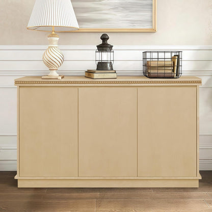 63" Sideboard Buffet Cabinet, Retro Accent Storage Cabinet with Push Latch Door Adjustable Shelf Modern Buffet Sideboard for Living Room, Kitchen, Entry (Walnut)