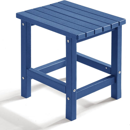 PASAMIC Adirondack Square Side Table, HDPE Outdoor Side Tables, Weather Resistant End Table for Patio, Backyard, Pool, Indoor Companion, Beach, Easy Maintenance (Black)