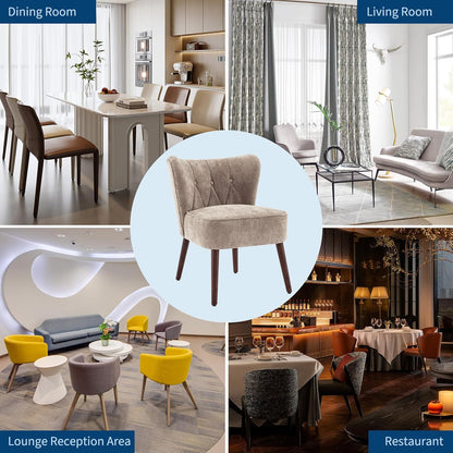 GarveeHome Accent Chairs for Living Room, Mid-Century Wooden Fabric Living Room Chairs, Side Chairs for Living Room, Bedroom, Reading Nook