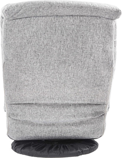 Amazon Basics Swivel Foam Lounge Chair with Headrest, Floor-Compatible, Adjustable, Gaming, 26.3D x 23.5W x 13.7H in, Grey